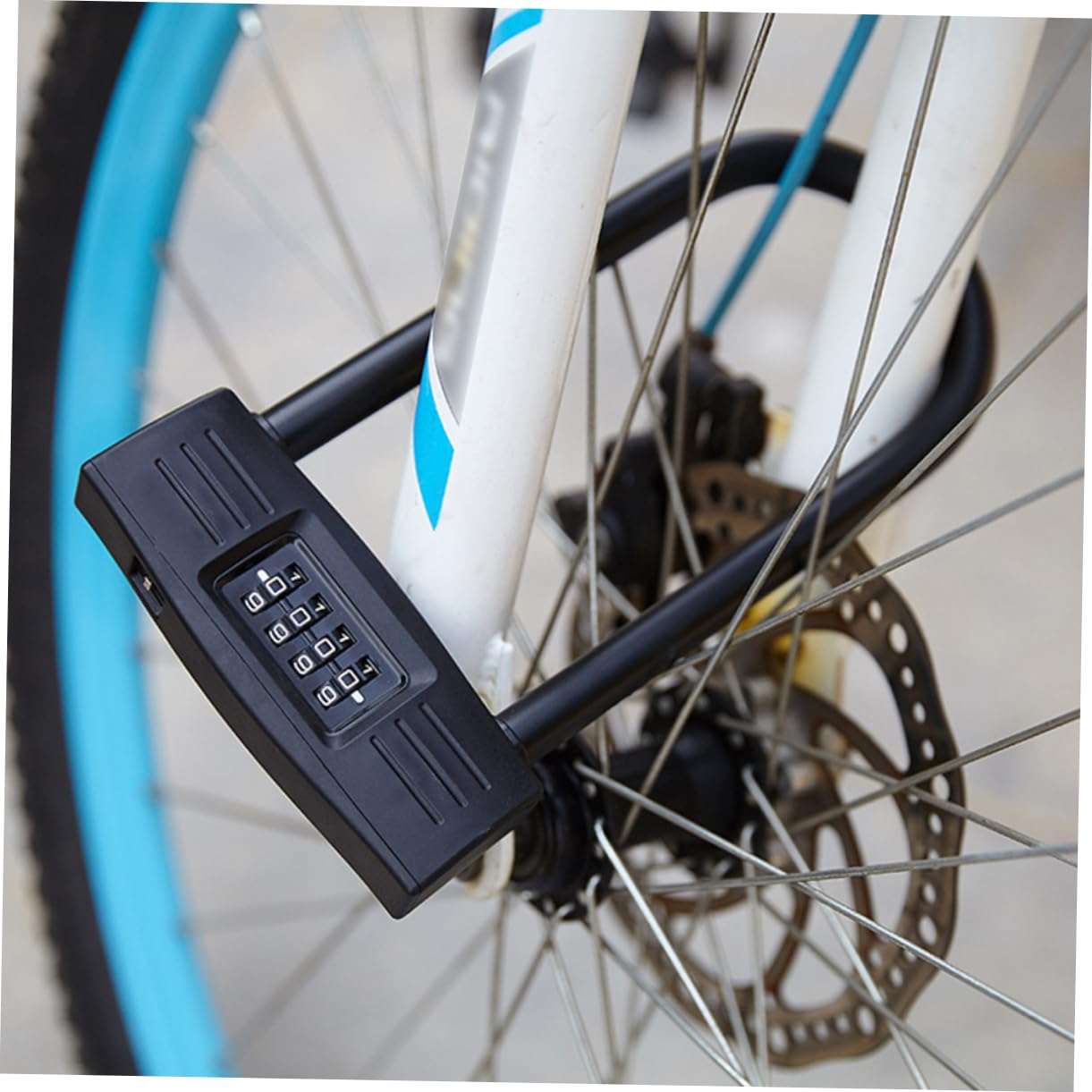 Lucchetto a Combinazione U 4 Cifre Nero per Bici e Moto | Lega di Zinco Adesivo, Reset del Codice, senza Chiavi, per Camioncino e Contenitori