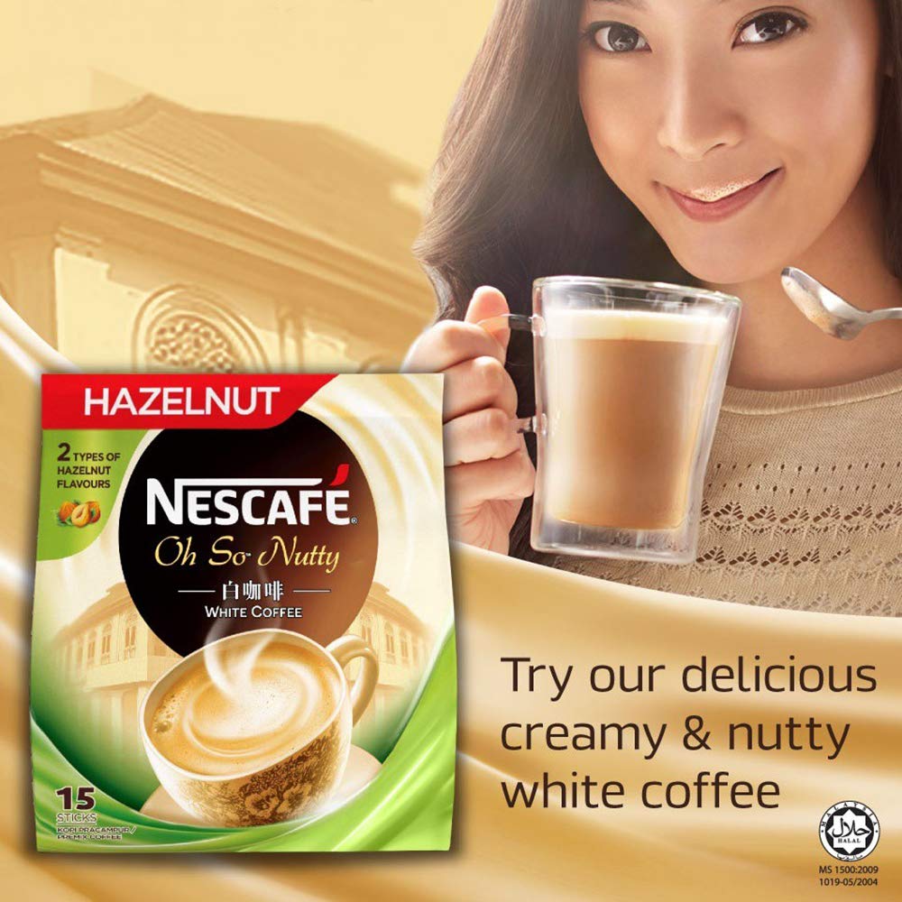 Nestle Malaysia 3 In 1 Nescafe White Coffee Hazelnut Flavour Premix