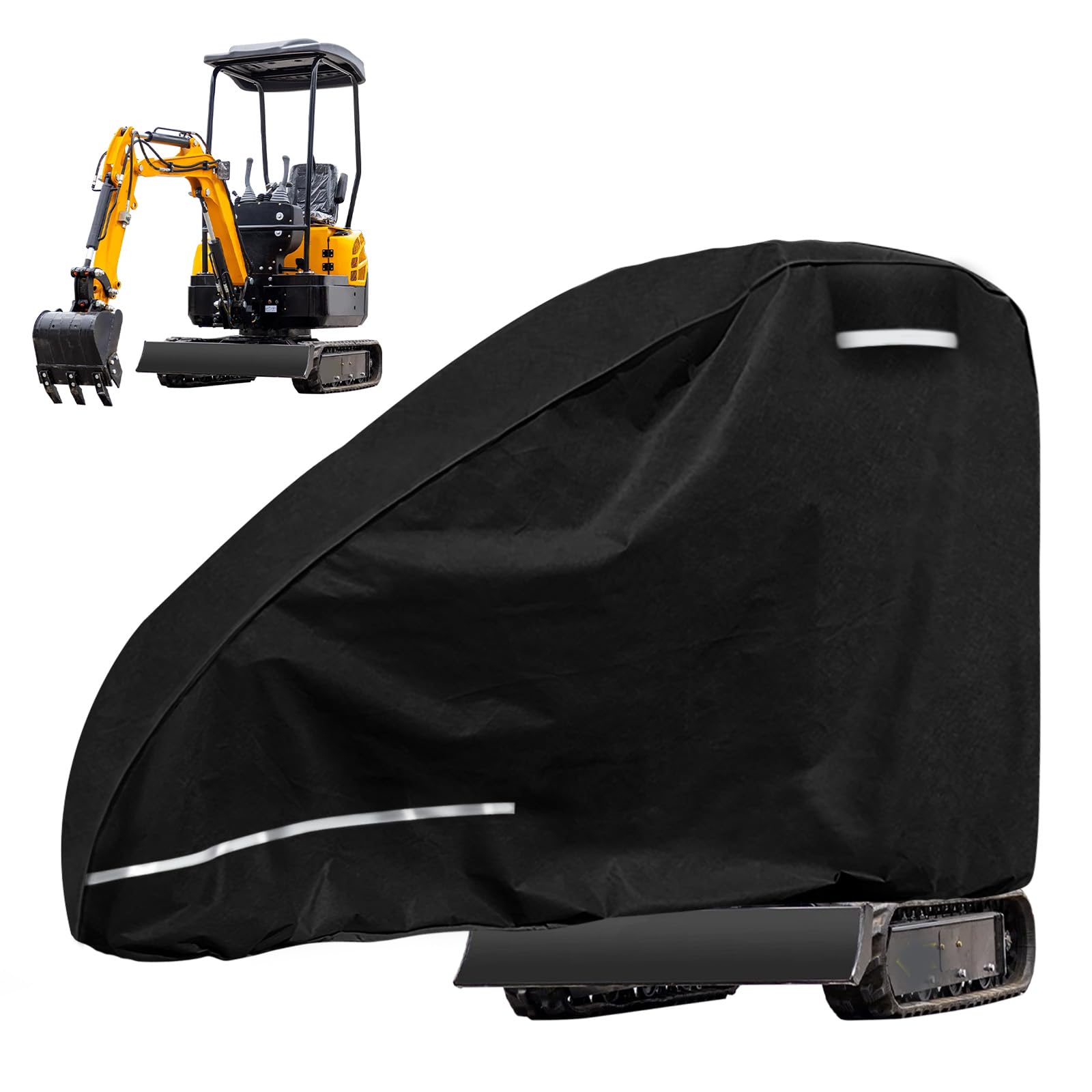 Cubierta para excavadora impermeable transpirable 420D | Lona para excavadora de 800 a 1600 kg, protección UV, color negro
