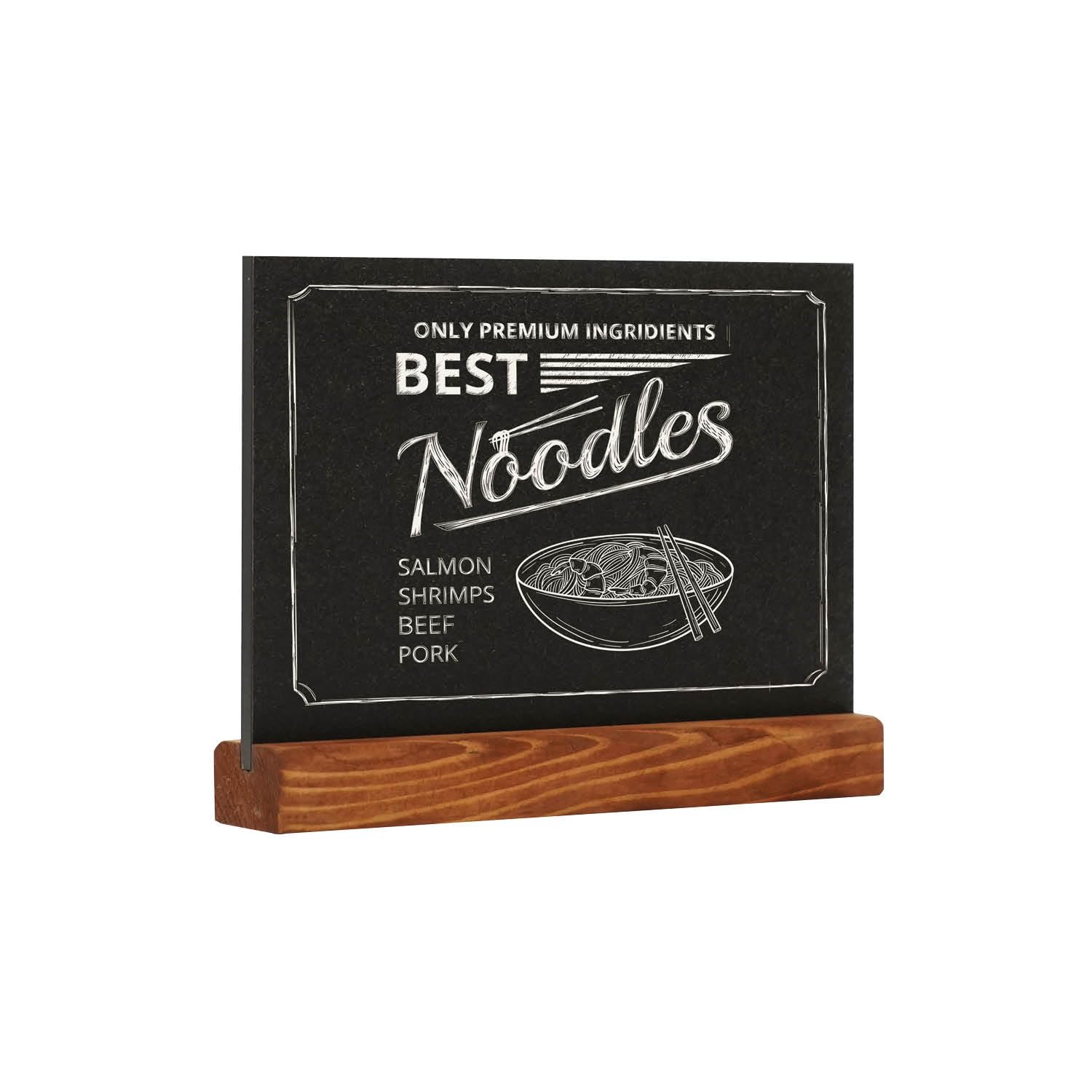 EUROPEL Chalkboard Sign Desktop A5 Portrait, Pine Wood Base with Matt Black Finish, Double Sided, for Water Based Marker, for Restaurant, Hotel, Conference, Festivals, Food Truck, Counter