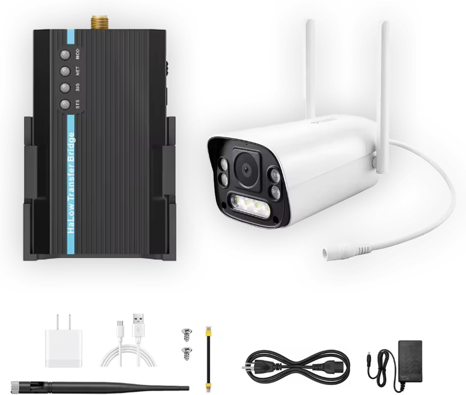 HTB01 32Mbps HaLow Transfer Bridge Camera 902-928MHz – Long-Range Low-Power IoT, AP/STA Modes RJ45 & USB-C, Plug-and-Play for Industrial & Smart Campus (AP+STA)