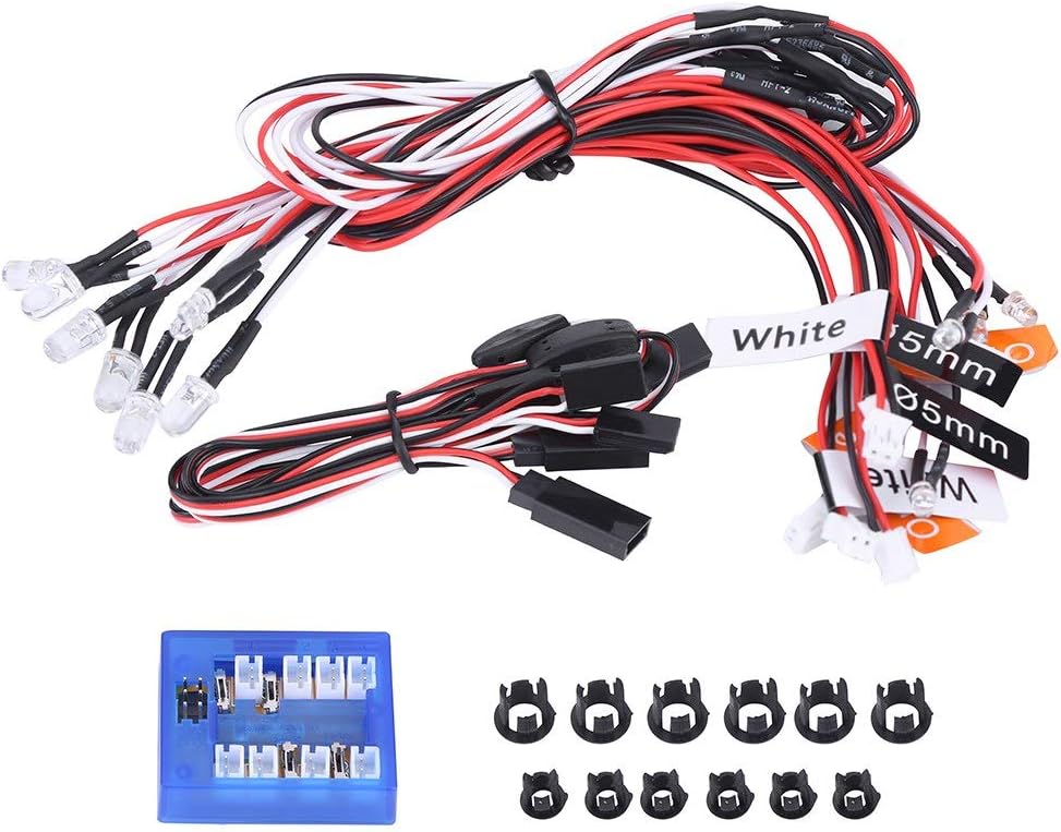 12 LED RC Car Light, Assemble Lighting System Kit Simulation Flashing Lights for 1/10 RC Car/Truck/Crawler