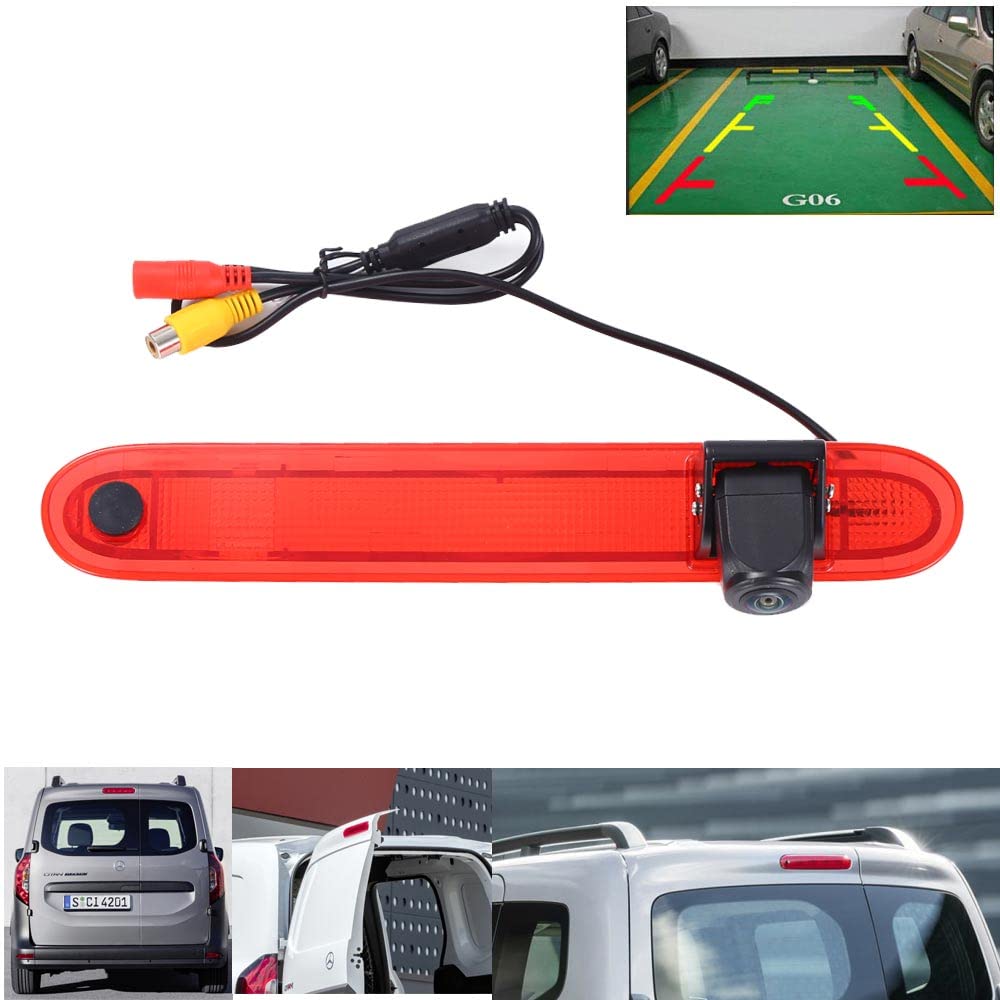4.3" Pouces HD Rétroviseur Moniteur + HD Vision Nocturne IR Feu de Freinage Caméra de Recul Remplacement pour Renault Kangoo II 2007-2021/Mercedes-Benz Citan Tourer W415 Micro Camper 2012-2021