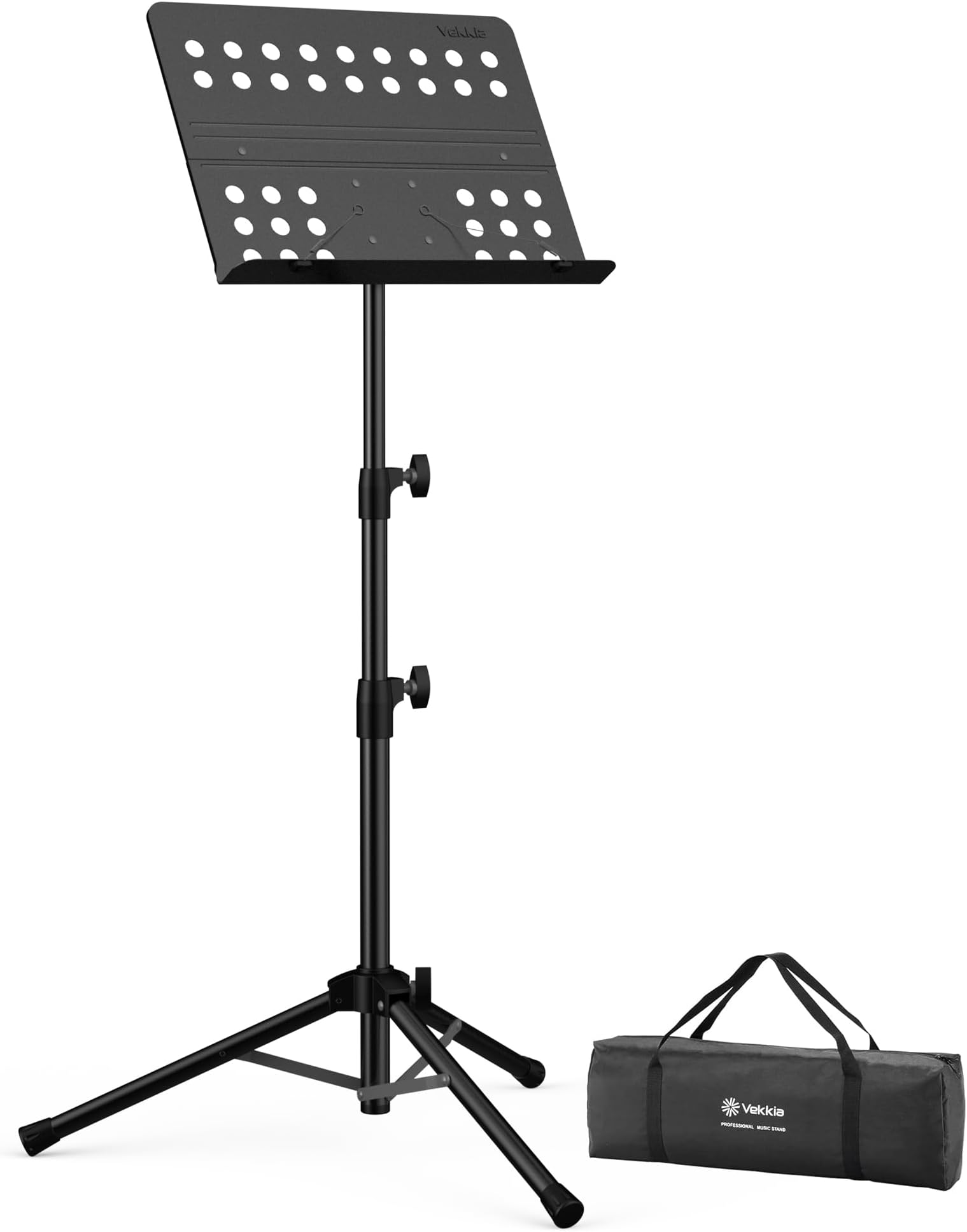 Sheet Music Stand-Metal Professional Portable Perforated Music Stand with Carrying Bag,Folding Adjustable Music Holder,Super Sturdy suitable for Instrumental Performance & Band & Travel