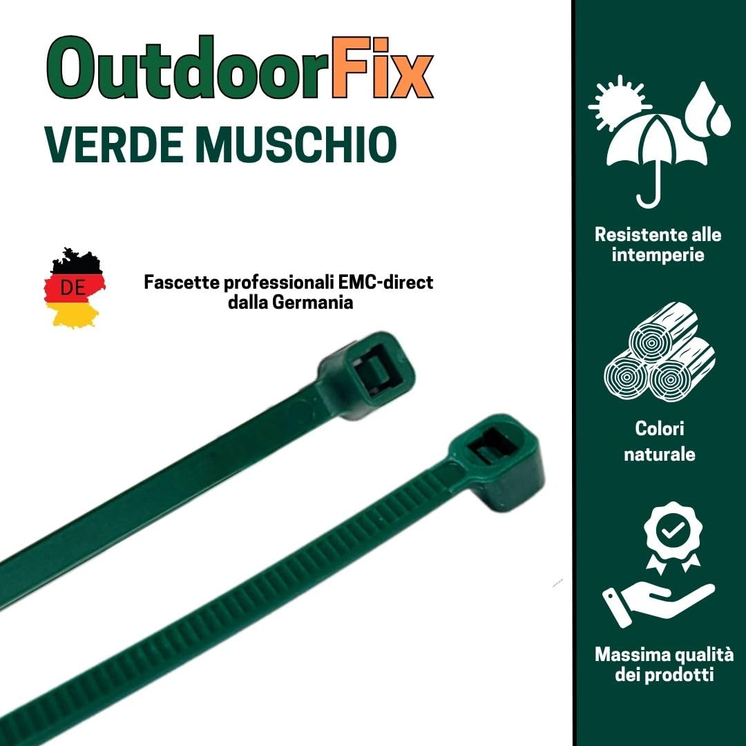 Fascette Stringicavo OutdoorFix - 200x4.6mm, 50 Pezzi, Grigio Antracite, UV Resistenti - Foto 3