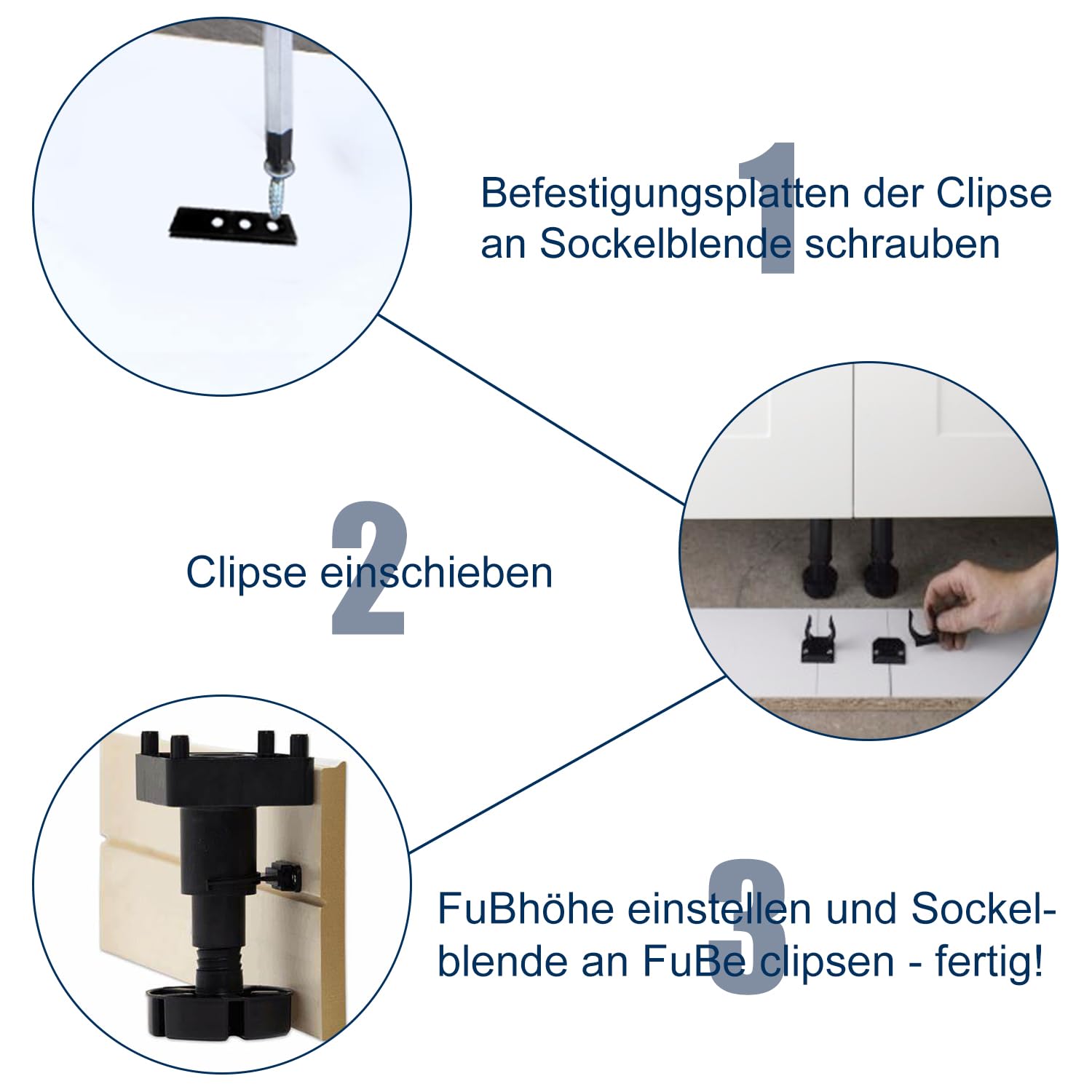Ganci Per Zoccolo Cucina 20 Pezzi - Fissaggio Battiscopa Per Mobili 32-35mm