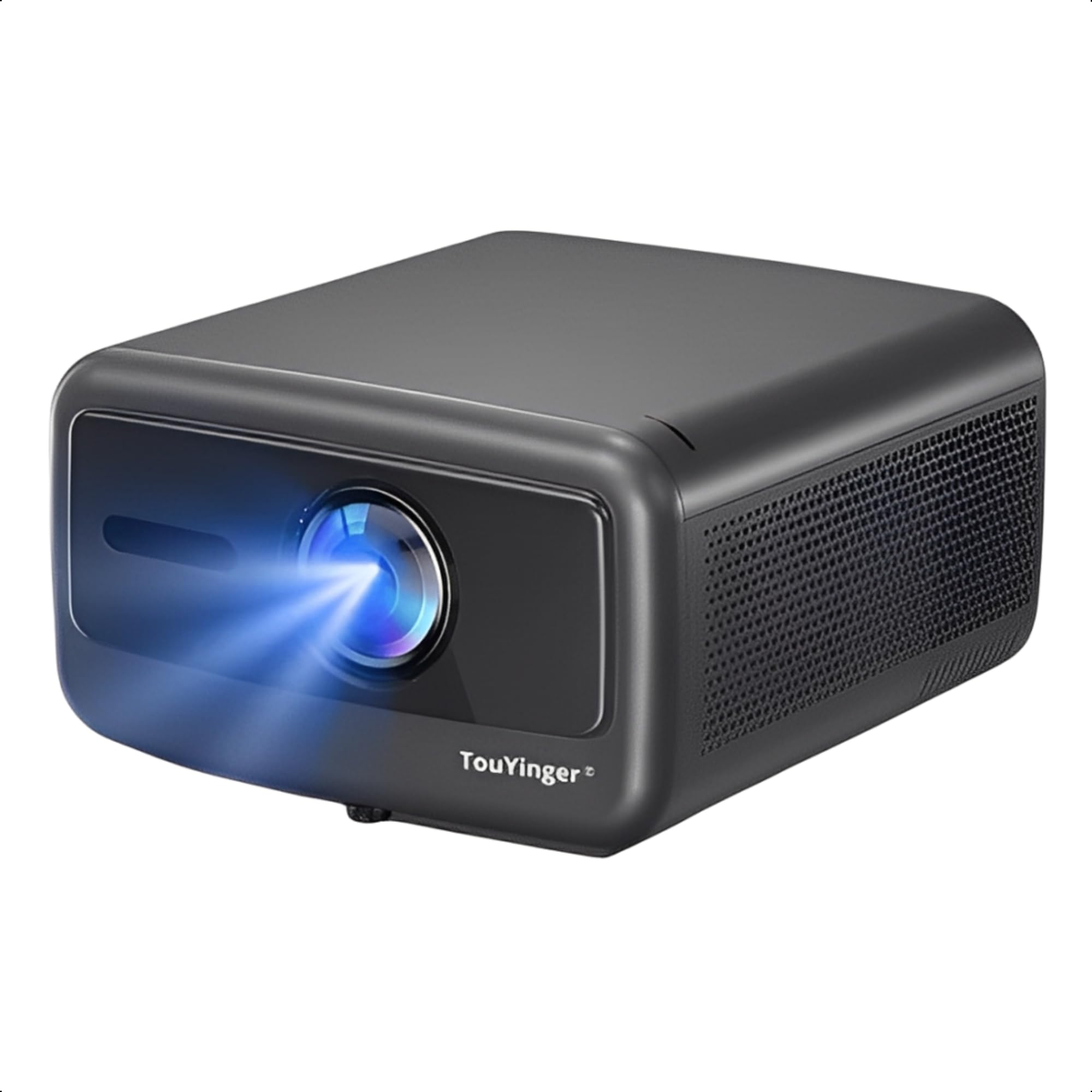 Touyinger Q12W Pro Projector showing dimensions and package contents