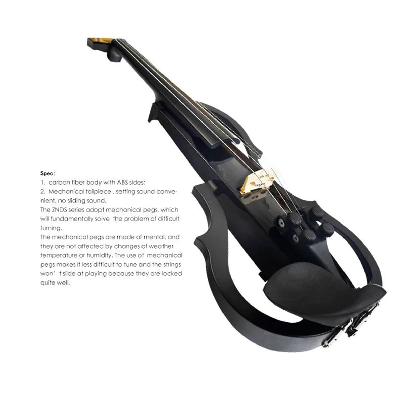 Violino Set Violino Elettrico In Fibra Di Carbonio Strumenti A 4/4 Corde Violino Acustico Elettrico