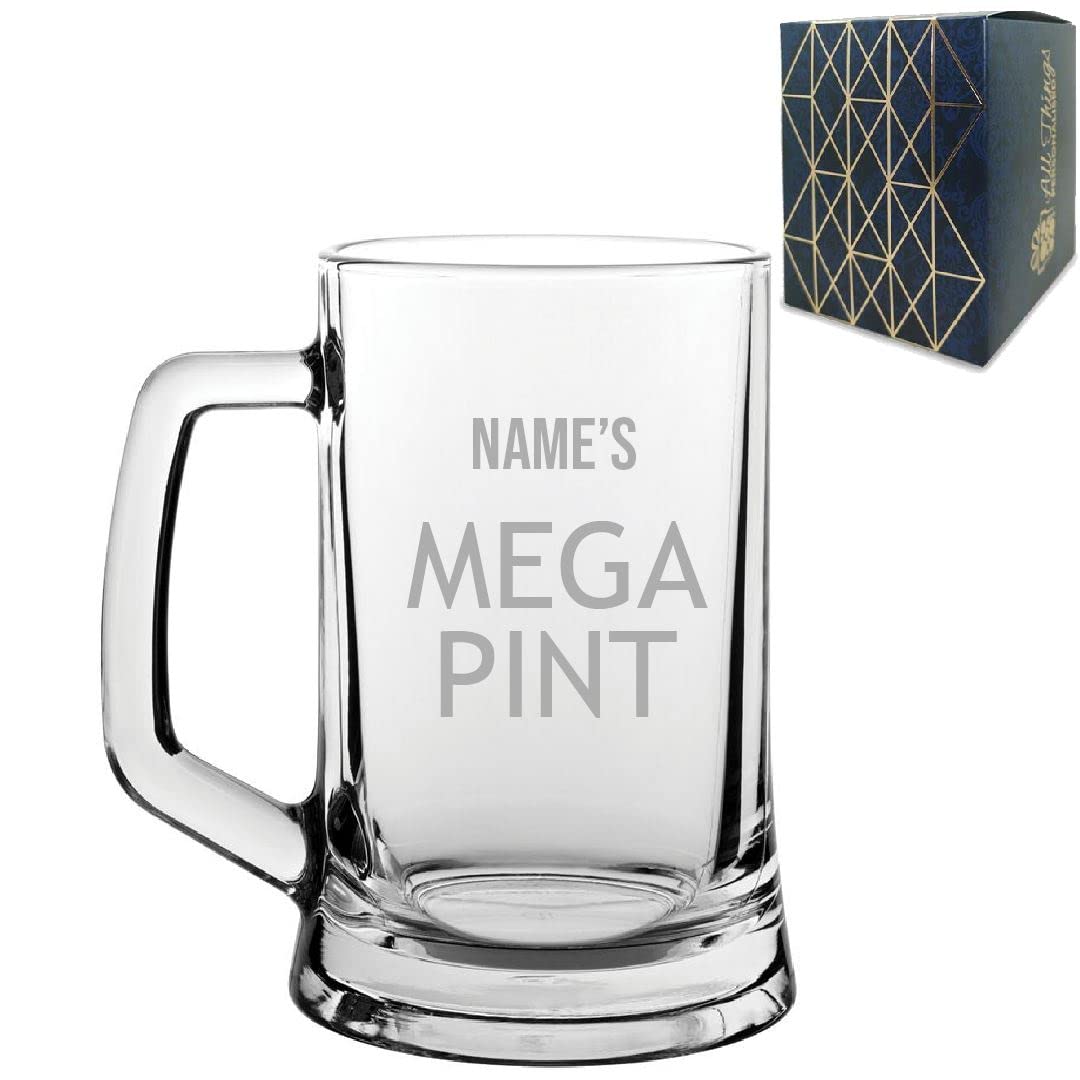Chope à bière personnalisée avec gravure personnalisée - Design moderne