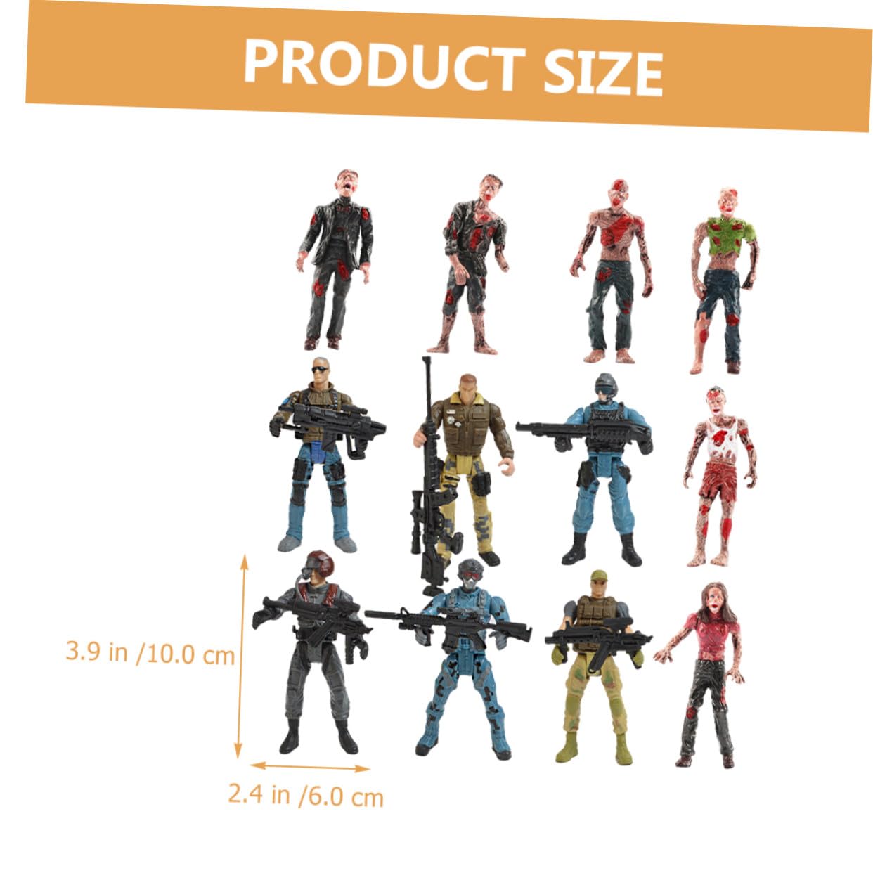 SUPVOX Set di Soldatini Militari 12 Pezzi in Plastico, Modelli 10cm | Articolazioni Mobili, Gruppo Mercenario Tema Zombie, Bordi Lisci senza Sbavature Stile Casuale