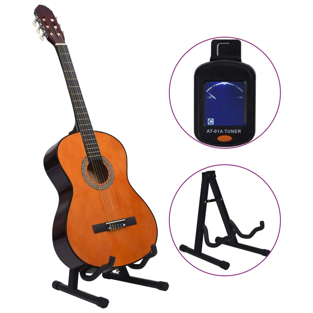 Chitarra Classica per Principianti, Set Completo 4/4 39 pollici in Legno di Tiglio con Borsa, Tracolla, Plettri, Corde, Sintonizzatore e Supporto, Strumento Musicale per Studenti e Appassionati