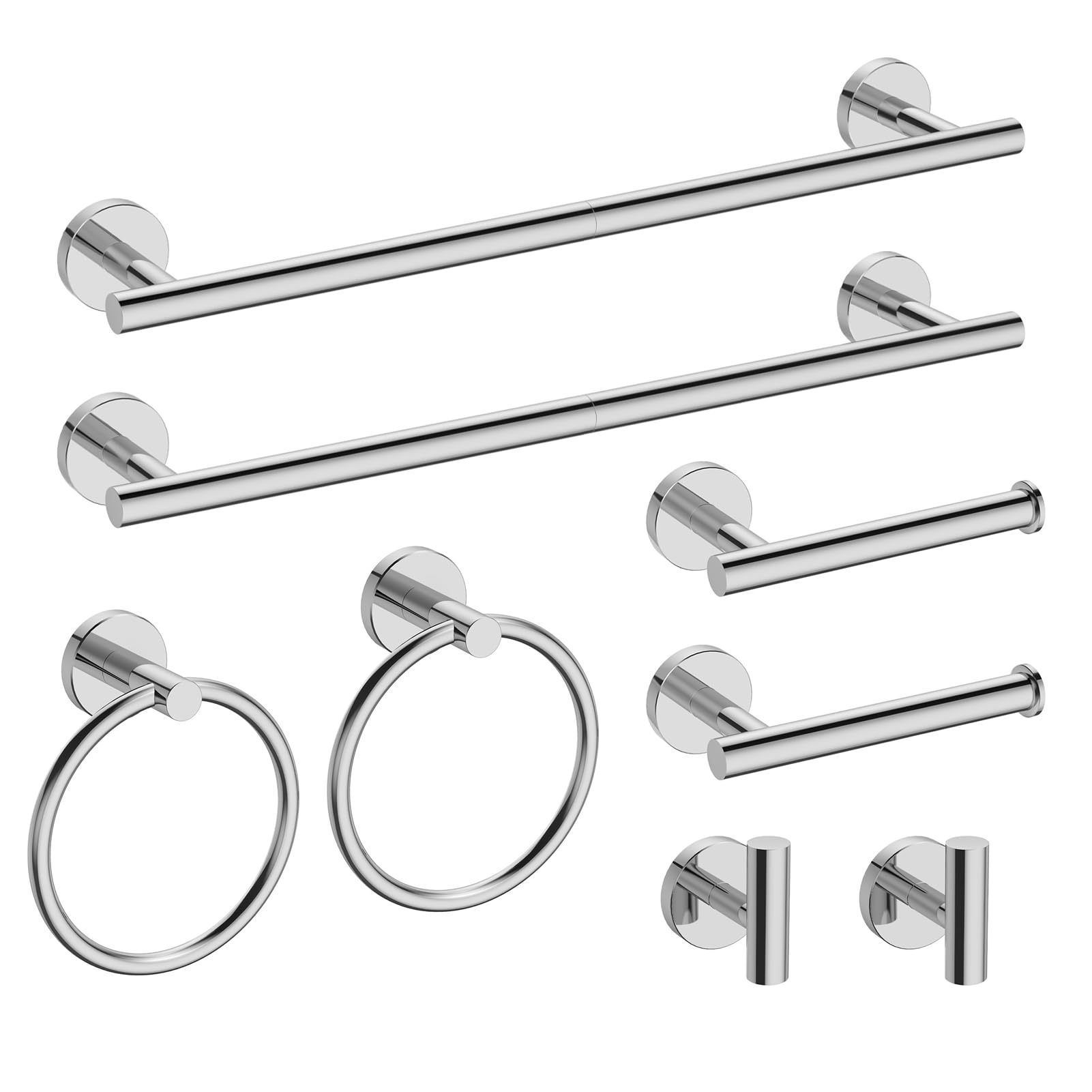 USHOWER Matte Black Bathroom Hardware Set - 8 Piece -17