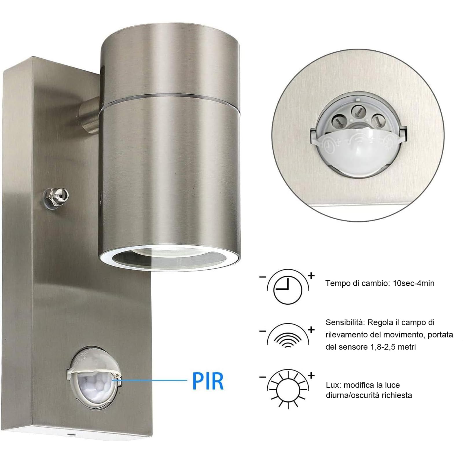 Applique Moderno Esterno Led Parete Con Sensore - Foto 3