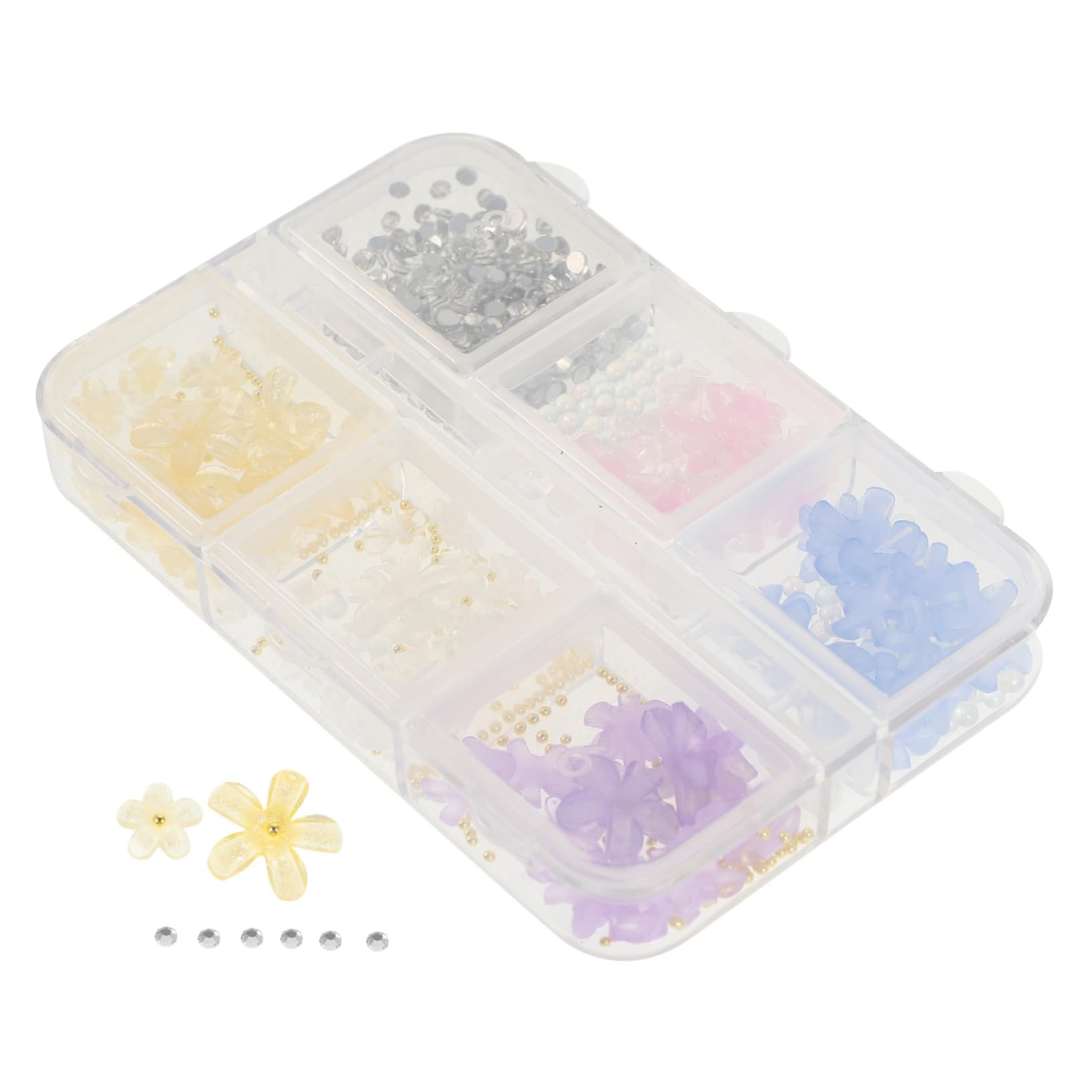 Beatifufu Nail Jewelry Charms 3D Flower Nail Charms Plastic Nail Charms Nail Supplies for DIY Manicure Flower Nail Gems Nail Accessories