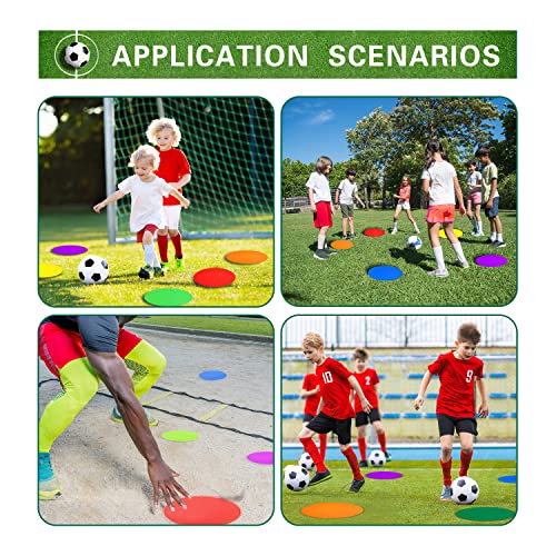 PIKZH Poly Spot Markers 9 inch 18 Pcs Non-Slip Rubber Agility Training Markers Floor Dots Flat Field Cones for Football, Soccer, Basketball, School Exercise Drills, Dance Practice by PIKZH - Image 5