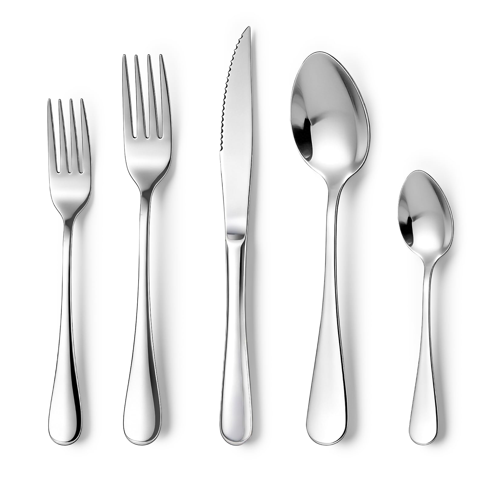 ALEXPRE Cutlery Set, 40 Piece Stainless Steel Cutlery Sets, Tableware Silverware Set, Service for 8, Spoon Knife and Fork Sets, Mirror Polished Dishwasher Safe for Home Restaurant Kitchen