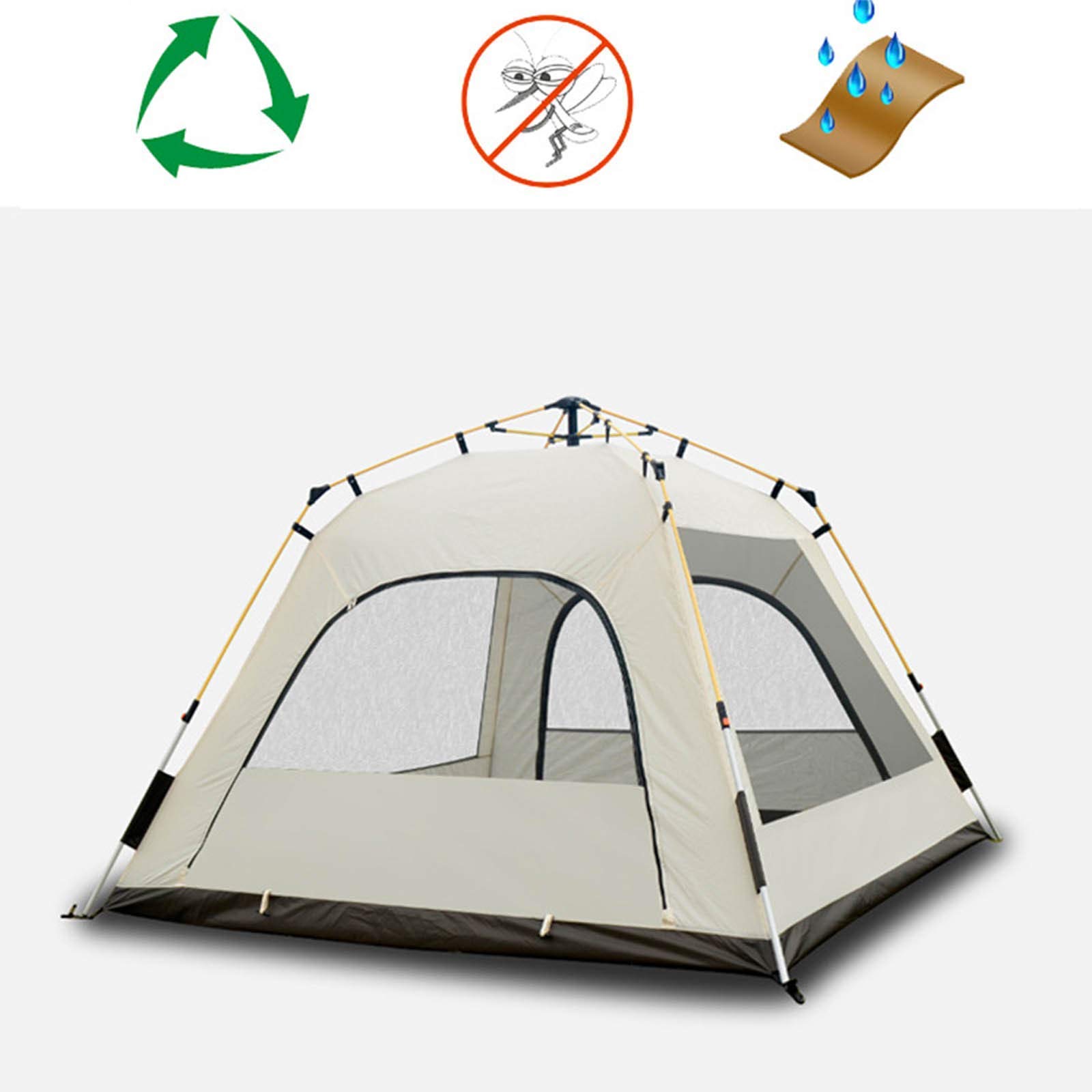 Tenda leggera e portatile per zaino in spalla, impermeabile, spaziosa, leggera, portatile, per campeggio, escursionismo, piccola installazione all'aperto e campeggio (arancione per 2 persone