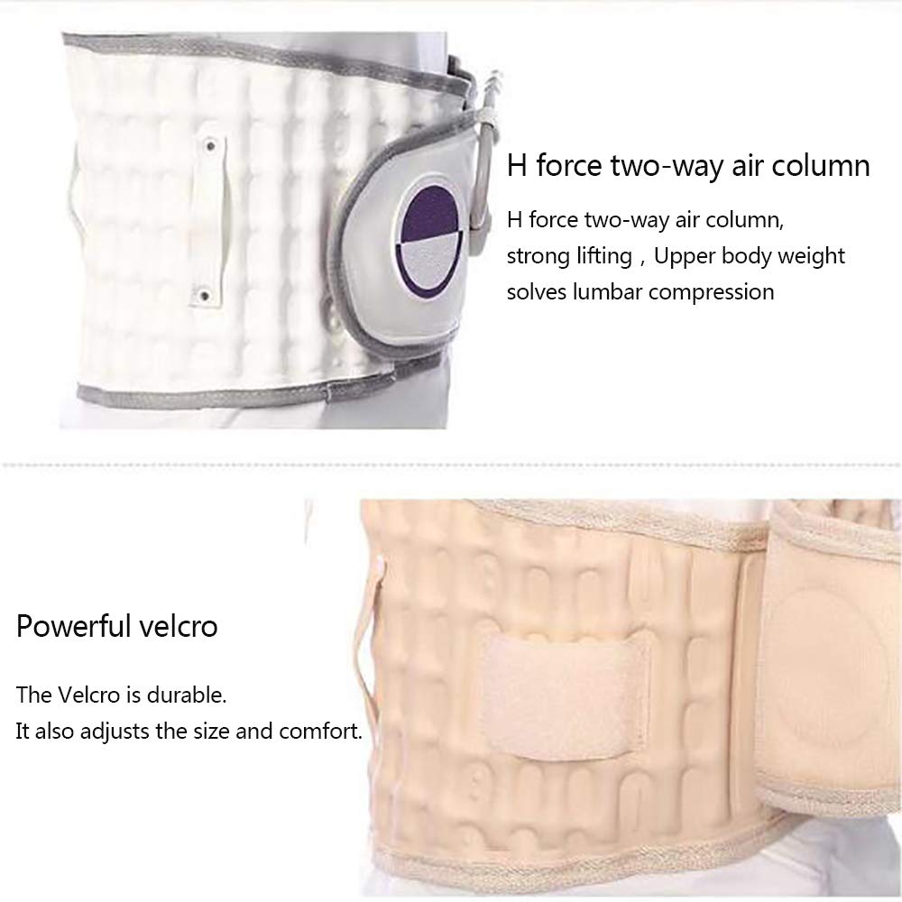Faja Lumbar Fitness, cinturón de tracción de la Columna Vertebral, Alivio del Dolor para el Dolor de la Parte Baja de la Espalda, calambres, Discos herniados, con Correa de extensión,Plata