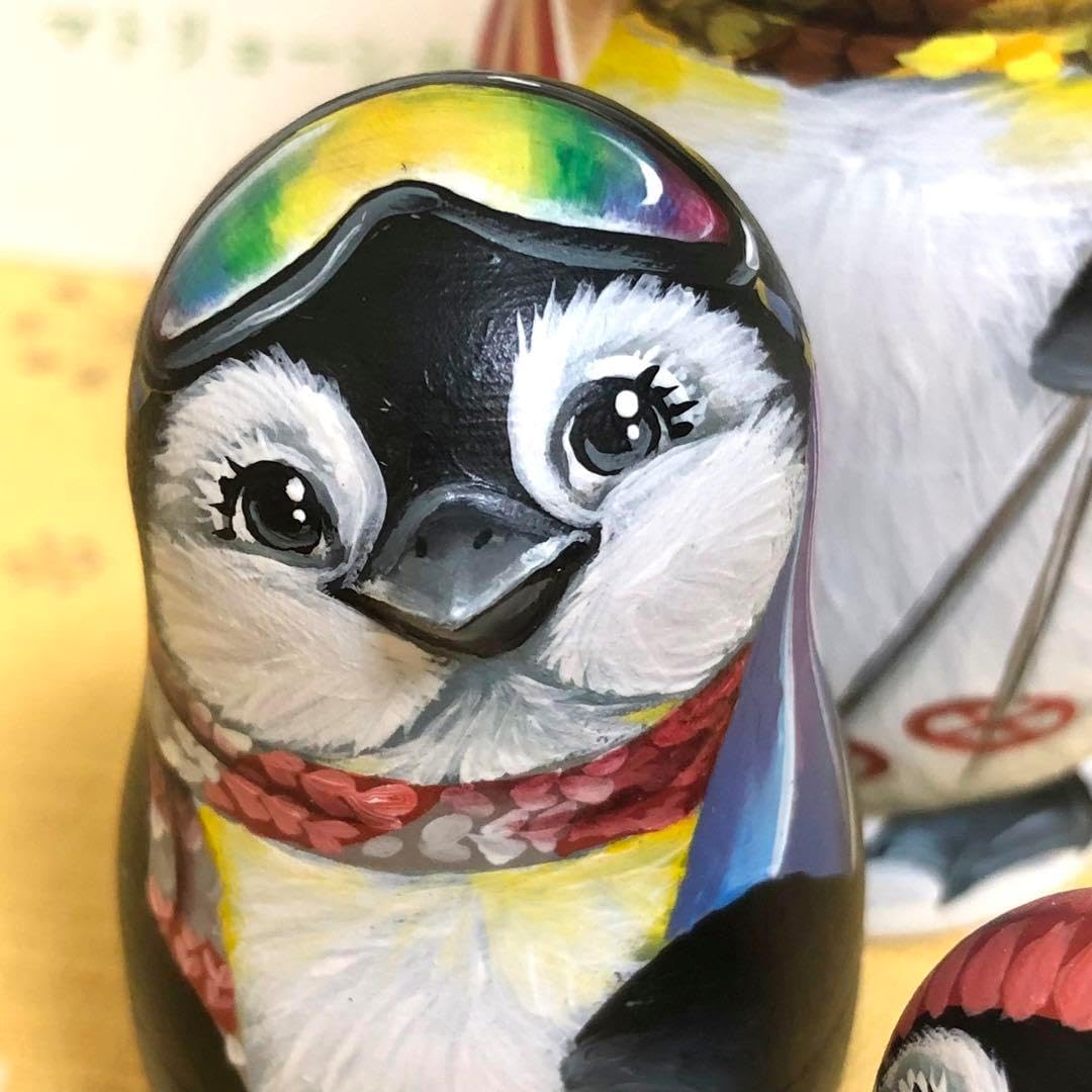マトリョーシカ　ペンギン　スヴェトラーナ・ニコラエヴァ　ロシア雑貨 マトリョーシカ ペンギン スヴェトラーナ・ニコラエヴァ ロシア雑貨
