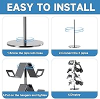 Vista 4 de Controller Holder 4 Tier,Headphone Stand - Adjustable Headset Holder for Xbox PS5 PS4 Switch Pro - Gaming Storage for Universal Game