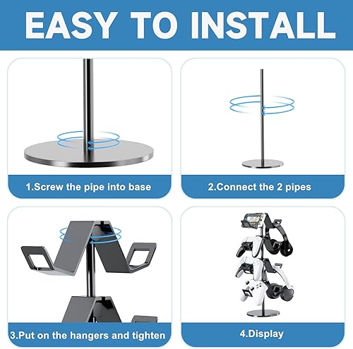 Miniatura 4 de Controller Holder 4 Tier,Headphone Stand - Adjustable Headset Holder for Xbox PS5 PS4 Switch Pro - Gaming Storage for Universal Game