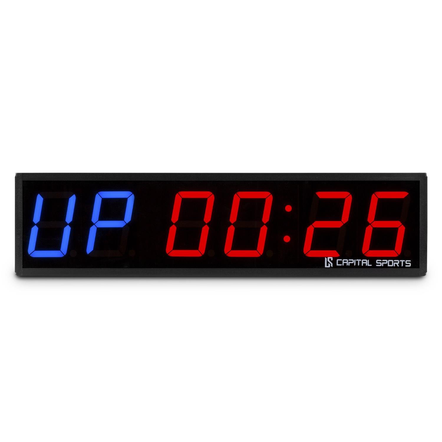 Capital Sports Timeter - cronómetro, cronómetros Deportivos, cronómetro Mesa, Señal Sonora, Mando Distancia, Ideal Entrenamiento Circuito, Rondas, Series, Memoria 14 Tiempos programados 2.0-6 Dígitos