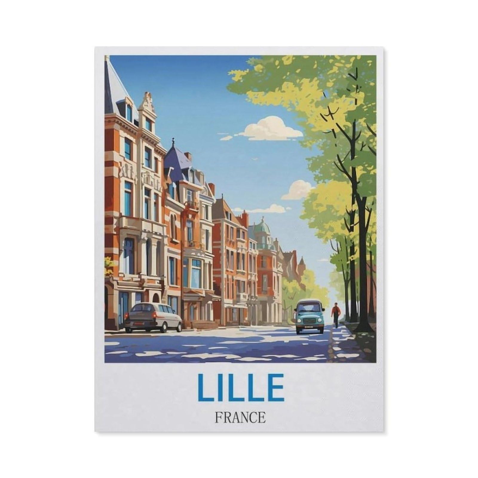 BEAYODKP Full Diamond 5D DIY Diamond Painting，Lille France（50x60cm）