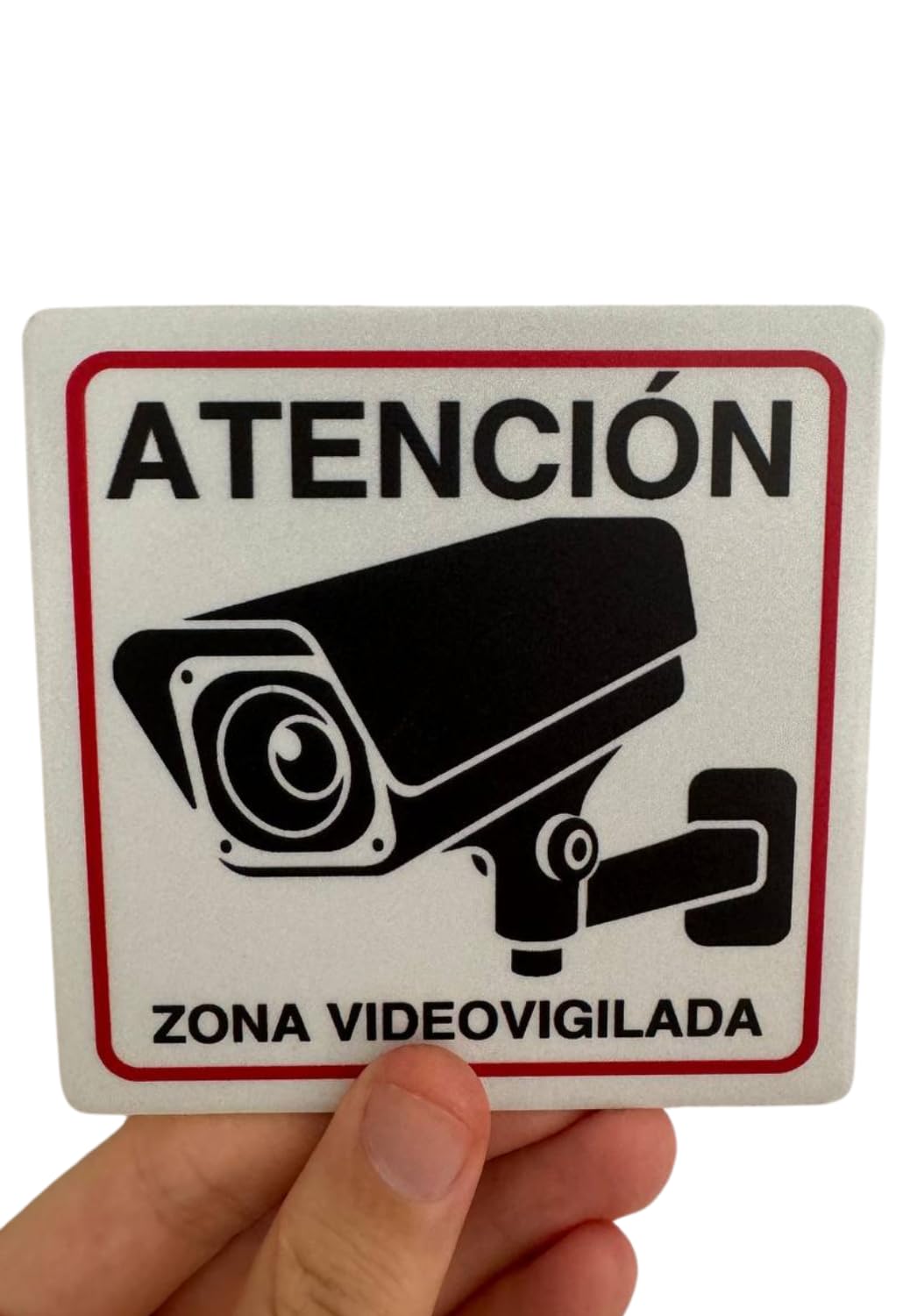 Cartel Zona Videovigilada - 10x10 cm - Aluminio - Reflectante - Grosor 0.6 mm - Cartel Videovigilancia - Impresión UV - Resistente Exterior (Cartel Videovigilancia pequeño)