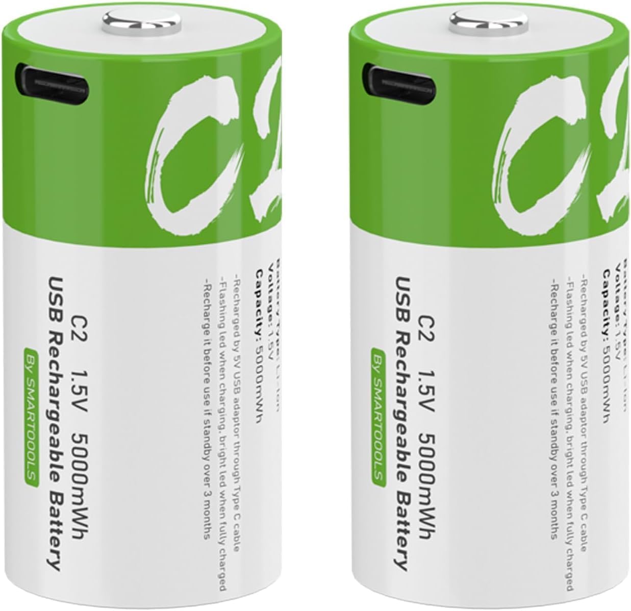 KP Original C-Type USB Lithium Ion Rechargeable Battery, 1200 Cycles with Type C Connection Cable (C Cell - Pack of 2)-image-45