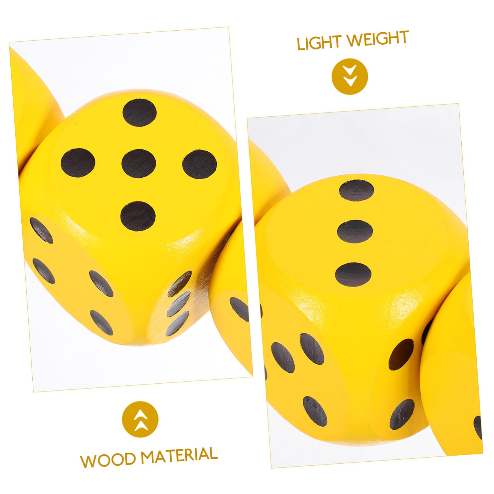 3stücke Holzwürfel mit Punkten Tischwürfel aus Natürlichem Holz Glatte Holzwürfel für Würfelspiele und Partyspiele