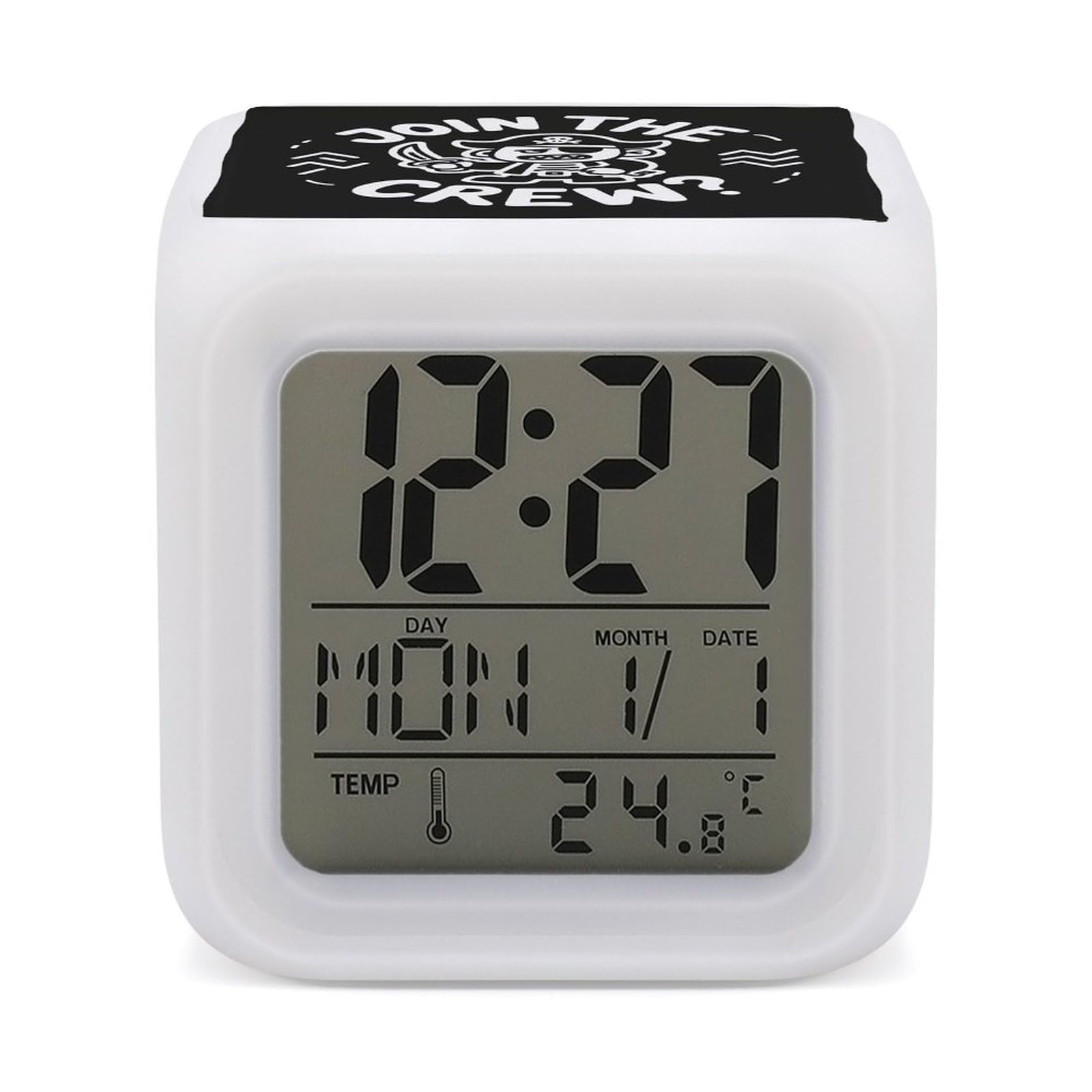 VstaDank Pirate Alarm Clock with Date Temperature Large LED Display Number Clocks with 7 Colors Changing Desk Clock Battery Operated Digital Clocks with Date for Heavy Sleepers