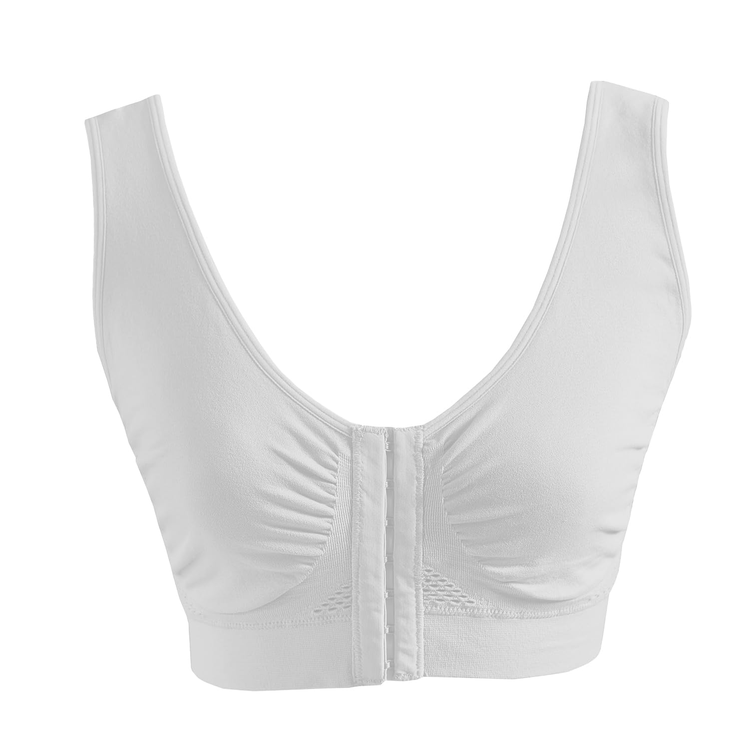 Coopers of Stortford - Pack of 2 Front Fastening Cooling Bras - Soft Seamless Comfort - Breathable Honeycomb Fabric - Wire-Free Support - Blue and Lilac (UK, Alpha, M, Regular, Regular, White/Almond)