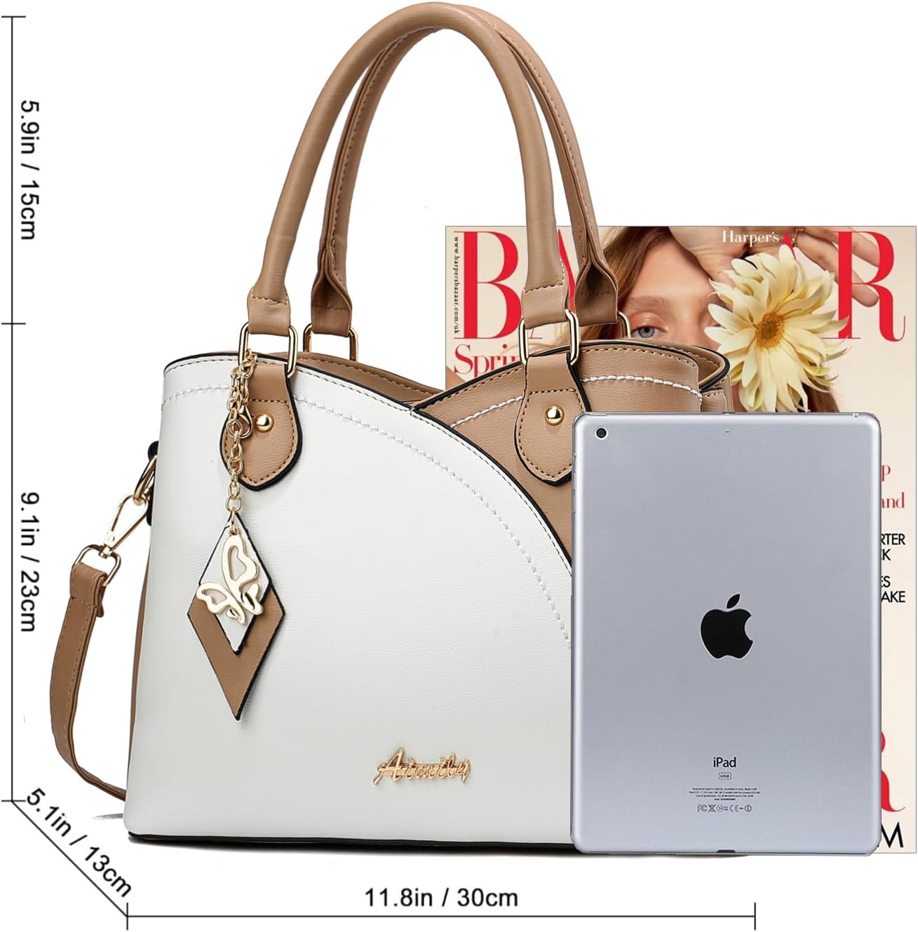 Purses and Handbags for Women Tote PU Leather Ladies Satchel Top Handle Crossbody Shoulder Bag | PU Leather, Ladies, Top Handle, Crossbody - Image 6