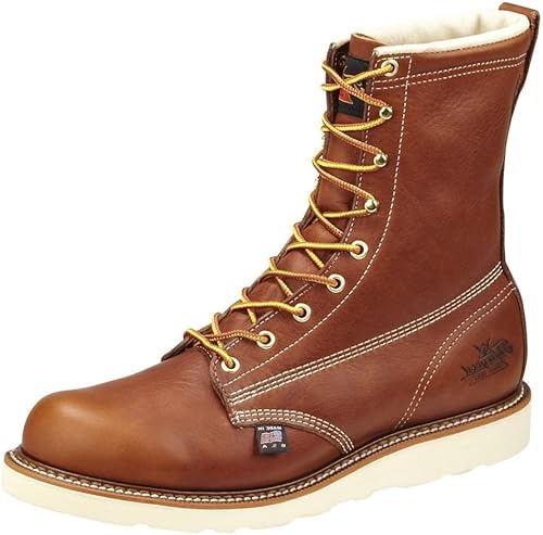 Thorogood American Heritage - Botas de trabajo de 8 pulgadas para hombre hechas de cuero de primera calidad con suela de cuña antideslizante y
