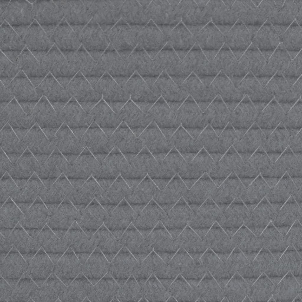 Wäschekorb Grau und Weiß aus Baumwolle mit Ø60x36 cm, faltbar und platzsparend, moderner Aufbewahrungskorb mit robusten Griffen für Wäsche und Haushalt