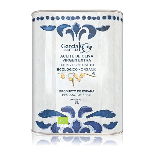 GARCÍA DE LA CRUZ - Aceite de Oliva Virgen Extra Ecológico, Aceite de Cocina, Variedad de Oliva, Cuerpo Suave, Origen España, Montes de Toledo,
