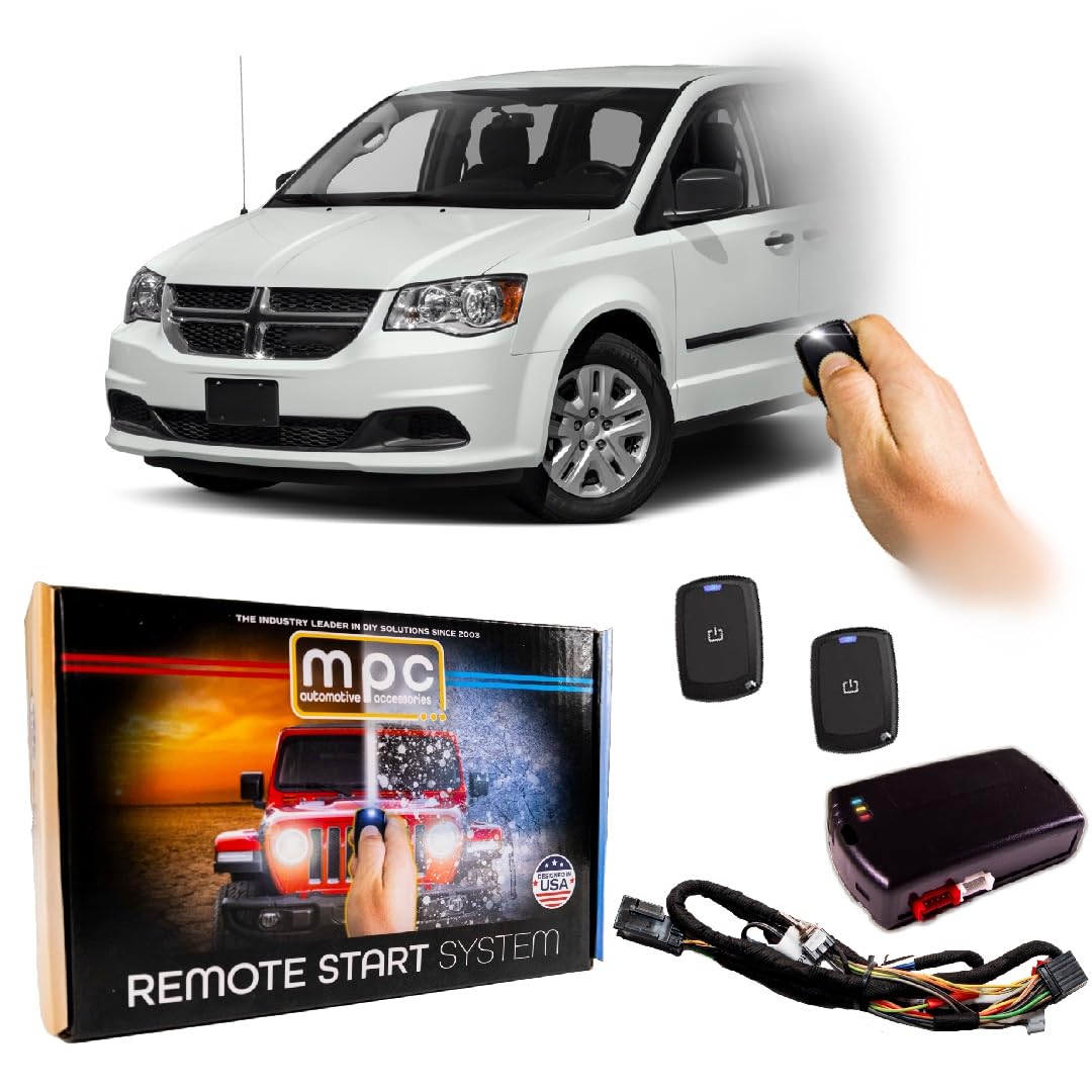 MPC Plug-n-Play 1-Button Remote Start Kit Compatible with 2011-2020 Dodge Grand Caravan - Key-to-Start - T-Harness - Firmware Preloaded