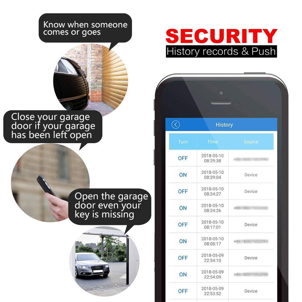 Controlador Remoto de Apertura de Puerta de Garaje WiFi Inteligente Newgoal. Control de la aplicación Tuya Smart Life. Compatible con Alexa, Google Assistant e IFTTT. No se Requiere concentrador