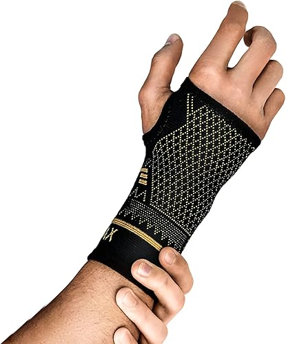 INDEEMAX Manga de compresión de muñeca de cobre, 1 par, cómodo soporte de mano para artritis, tendinitis, esguinces, entrenamiento, túnel carpiano, disponible en Yaxa Costa Rica