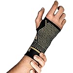 INDEEMAX Copper Wrist Compression Sleeve 1 Pair, Comfortable Hand Brace Support for Arthritis, Tendonitis, Sprains, Workout, Carpal Tunnel - Left & Right - Women and Men