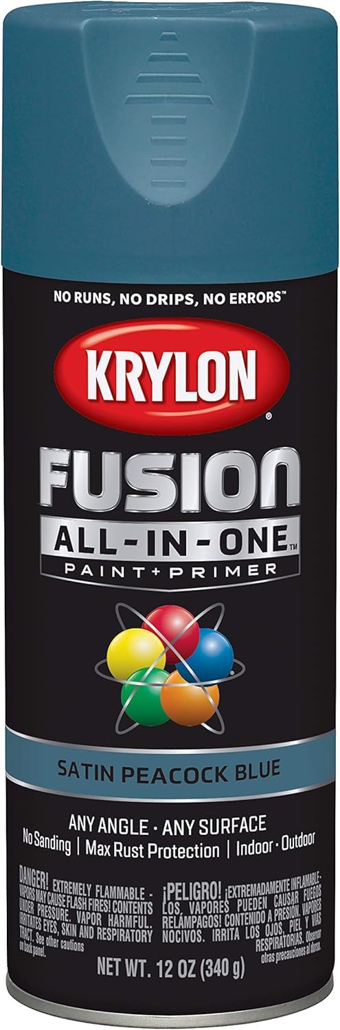 Krylon Fusion All-In-One 12 Oz. Satin Spray Paint, Peacock Blue - 1 Each