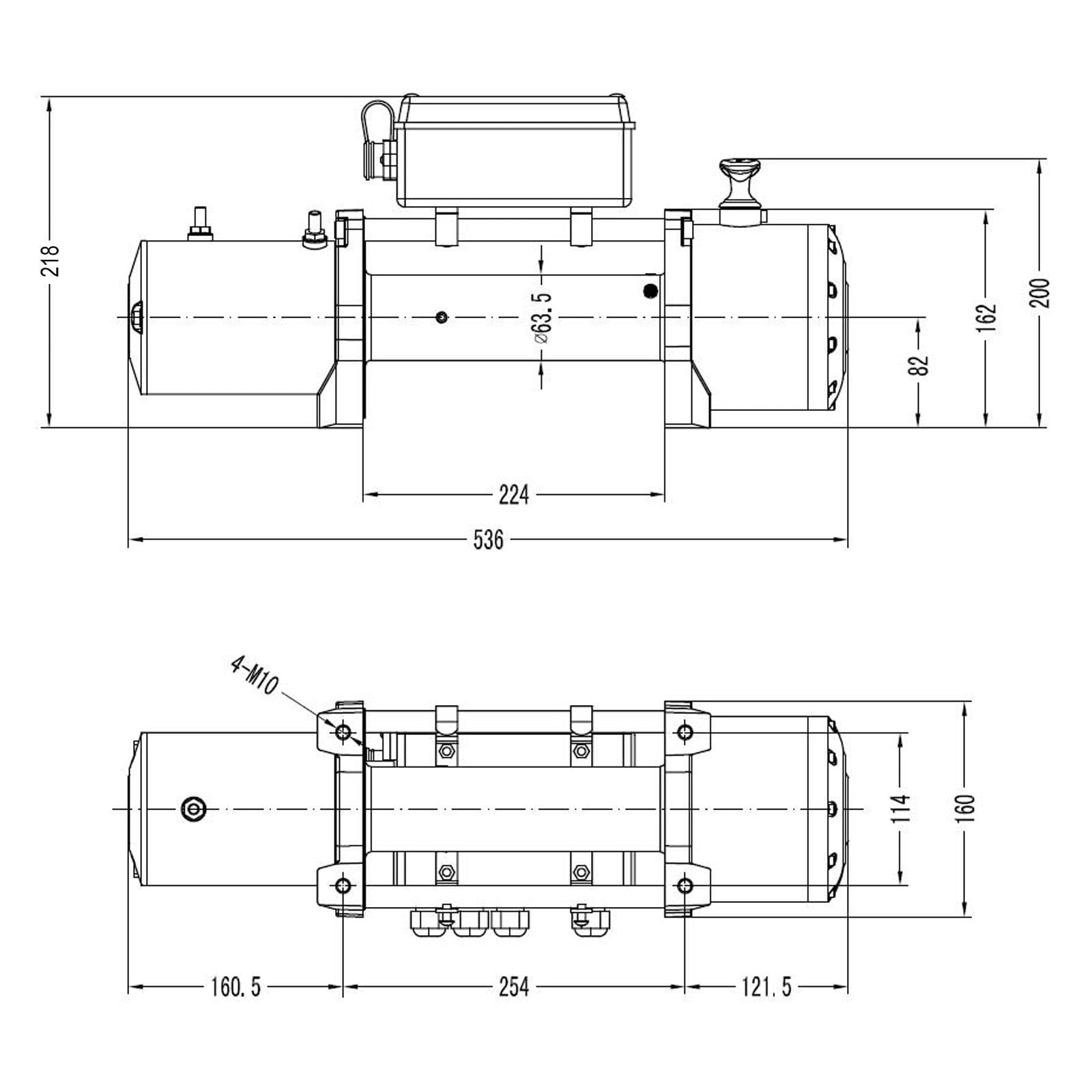 Winchmax 13500 lb / 6123 kg Verricello Elettrico Originale Arancione 12v. Corda Armorline 25 m x 10 mm. Gancio tattico da 3/8 di Pollice. Doppio Telecomando Senza Fili.