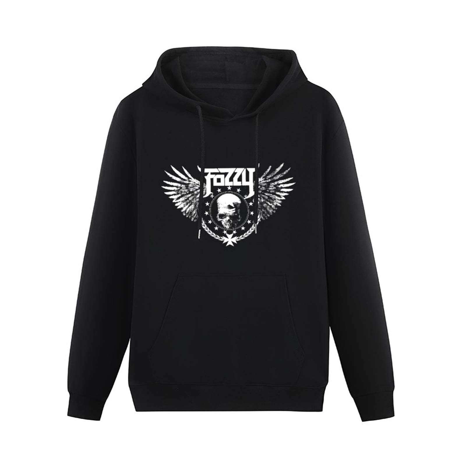 Fozzy Logo Hoodies Pullover Cotton Blend Sweatshirts Black