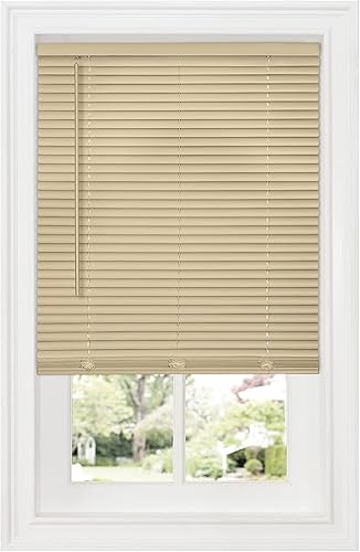 PowerSellerUSA Persianas de vinilo de 1 pulgada para oscurecer la habitación, sin cordón, 64 pulgadas de largo x 46 pulgadas de ancho, modo de