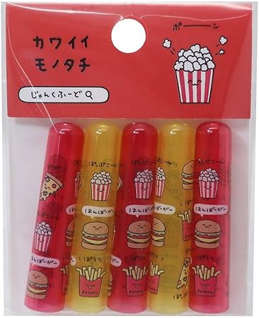 Amazon Co Jp 鉛筆キャップ えんぴつカバー 5本セット カワイイモノタチ じゃんくふーど 文房具 オフィス用品