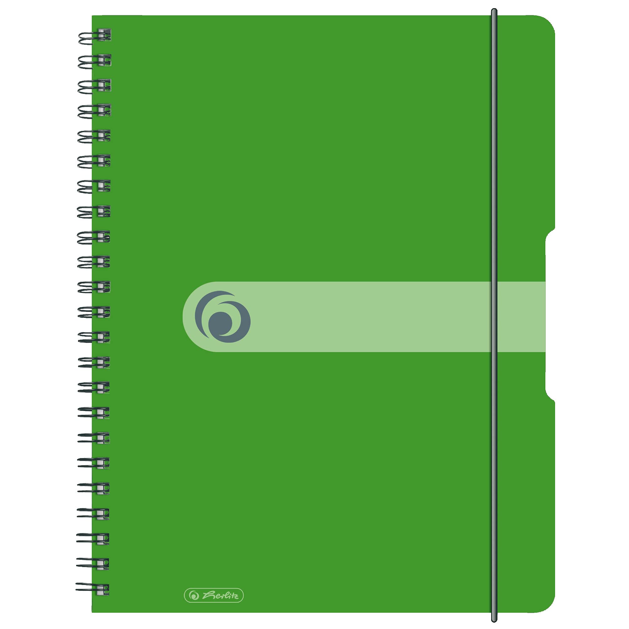 Herlitz 11293099 Spiral Notepad A4 to Go Wood-Free Paper 80 Sheets Green Pack of 2