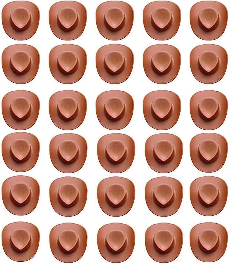 50 piezas de plástico mini sombrero de vaquero para manualidades, mini sombreros de vaquero, sombrero de bebida, sombrero de vaquera, sombrero de