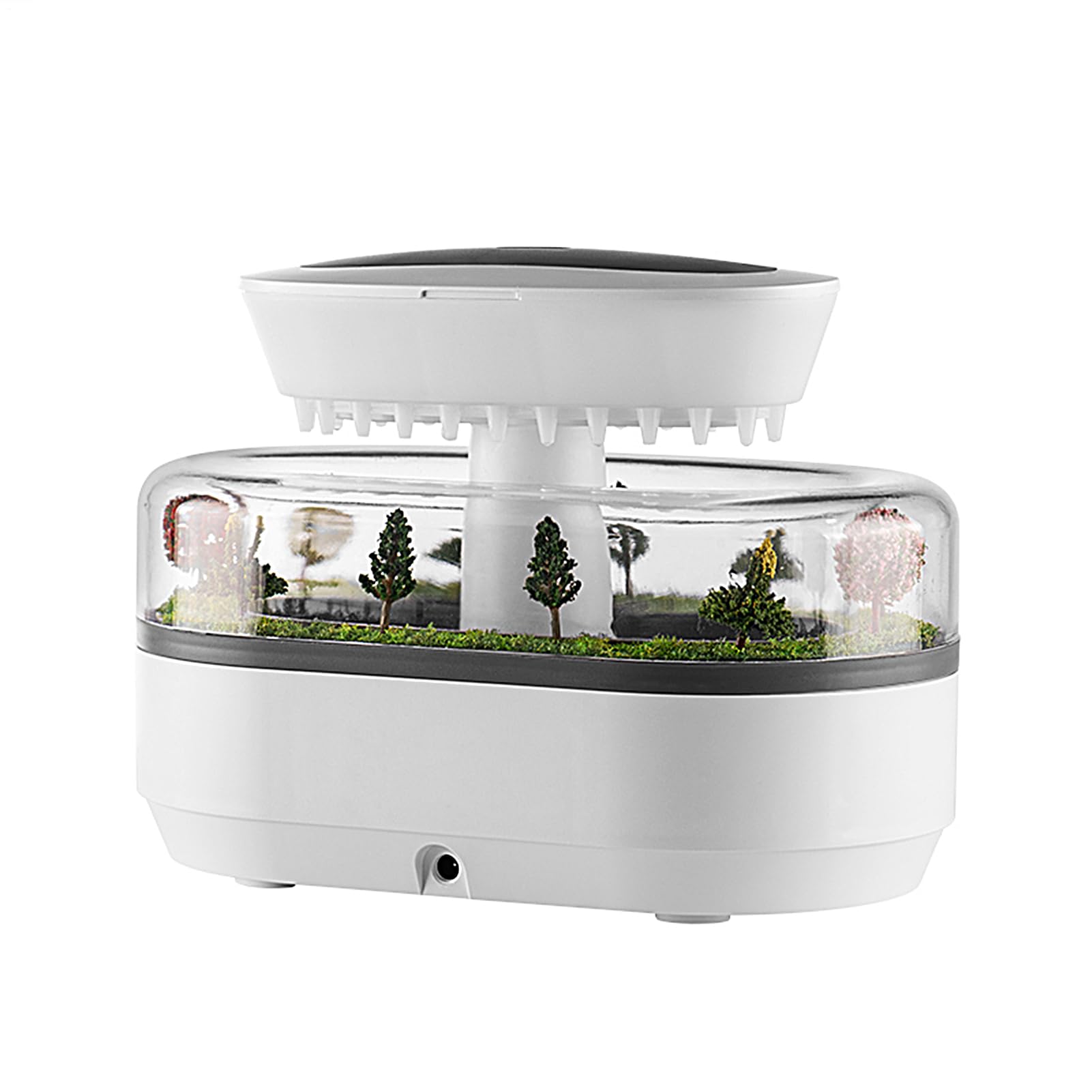 Diffusore di oli per aromaterapia con alberi, umidificatore moderno a forma di goccia di pioggia e dispenser di olio, 7 luci d'atmosfera, serbatoio 'acqua da 300 ml, umidificatore ad ultrasuoni | Umidificatore Rilassante per Stanza per Casa Appartamento U