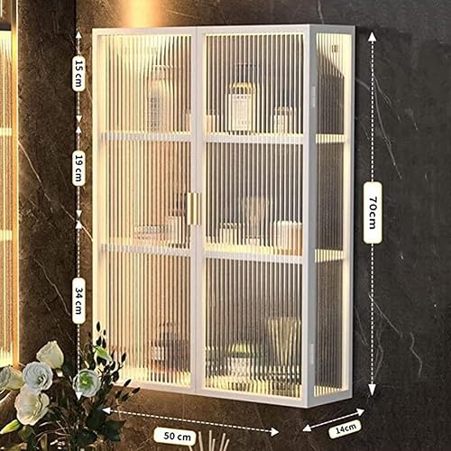 Miniatura 6 de zktoermn Gabinete de ducha de metal, estante de almacenamiento montado en la pared sobre el inodoro, estante de almacenamiento sin taladrar soporte