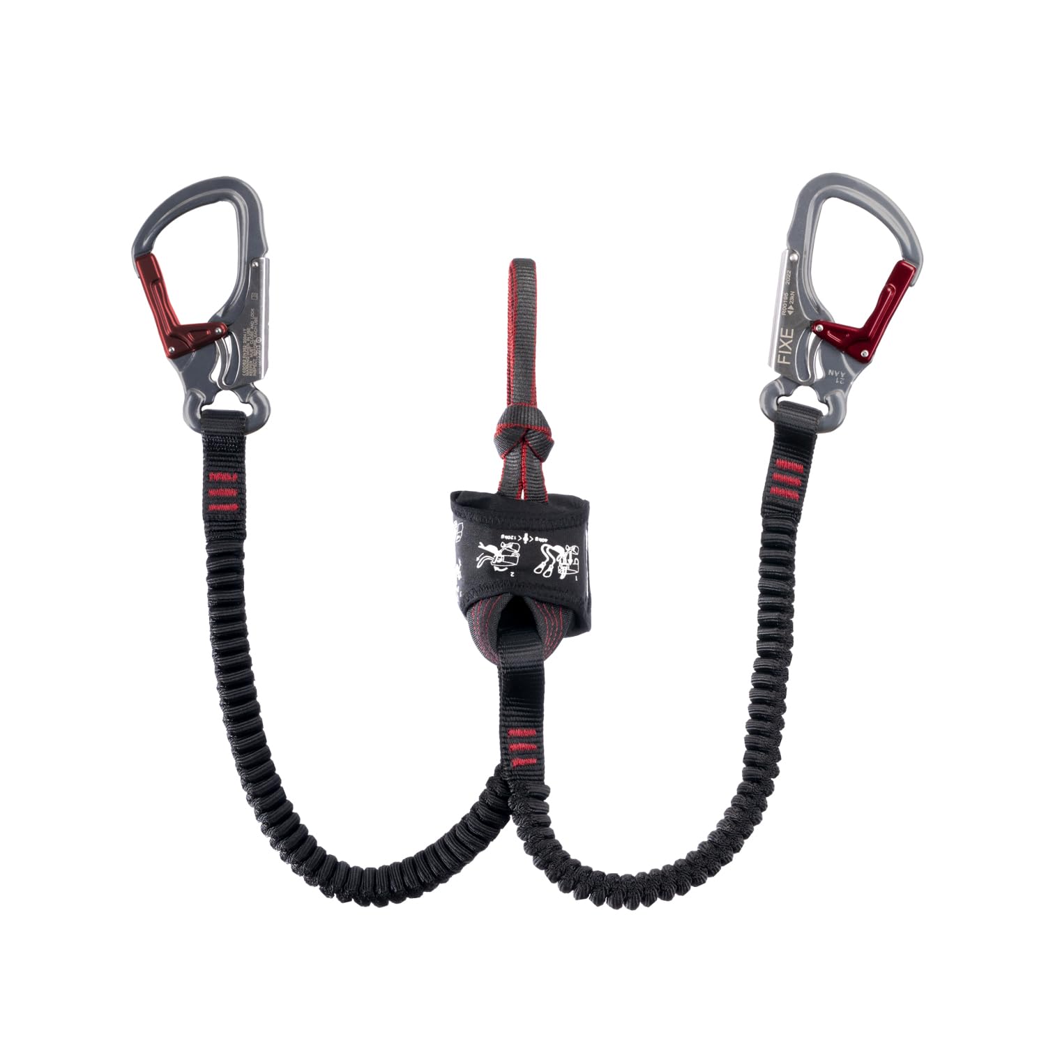FIXE - Via Ferrata Ferratum Cinchless, sistema brevettato senza strangolare, design compatto e leggero, braccia estensibili PES, moschettoni a doppia chiusura, EN958:2024